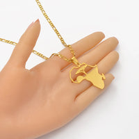 Anniyo African Tree & Sunrise Pendant Necklaces for Men Women Girls,My Home in Africa Jewelry Gold Color Birthday G #112121