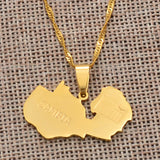 Anniyo Zambia Map Flag Pendant and Necklaces Gold Color Zambian Jewelry #109121
