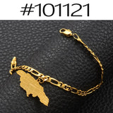 Anniyo Jamaica Map Bracelet for Women Men Jamaican Chain Link Bangles & Bracelets Patriotic  #100821