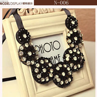 Chokers Crystal Necklaces Brilliant Jewelry for Women,New Arrival 2014  Five plum Flower Woman Coat Collar Necklace