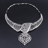 CYNTHIA New Fashion African Jewelry Set Dubai Silver Plated Bridal Necklace Earrings Set Crystal Indian Wedding Jewelry