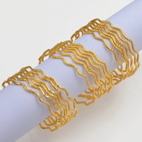 Anniyo 6pcs/Lot Wave Bracelets Women Girls Dubai Bracelet Jewelry Arab Middle Eastern African Metal Bangles Weeding Item #015307