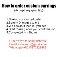 SOMESOOR Merry Christmas Series Waterdrop Shape Wooden Drop Earrings Santa Claus Tree Snowman Cute Ear Dangle Jewelry For Women