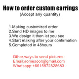 SOMESOOR Merry Christmas Series Waterdrop Shape Wooden Drop Earrings Santa Claus Tree Snowman Cute Ear Dangle Jewelry For Women