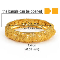Anniyo 4pcs/Lot Dubai Wedding Bangles Ethiopian Jewelry Gold Color Africa Bracelets Women Arab Birthday Jewelry #199606