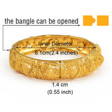 Anniyo 4pcs/Lot Dubai Wedding Bangles Ethiopian Jewelry Gold Color Africa Bracelets Women Arab Birthday Jewelry #199606