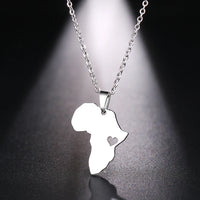 DOTIFI  Stainless Steel Necklace For Women Man Africa Map Gold Color Pendant Necklace Engagement Jewelry