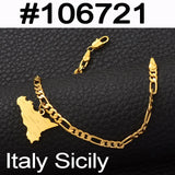 Anniyo Barbados Island Map & Flag Symbol /Dominican/Italy Sicily Map Bracelets for Women Men Girls Bangles Jewelry #106521