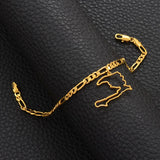 Anniyo Charm Haiti Map Bracelets Bangles Men Women Girl Ayiti Maps Jewelry Haiti Accessories Link Chain Bracelet #104521