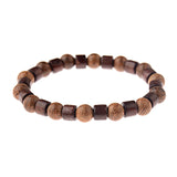 New Classic Natural Wood Beads Bracelets For Women Meditation Prayer Sliver Om Pendant Bracelet Men Wooden Yoga Jewelry