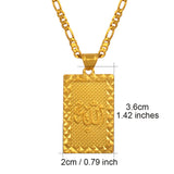 Anniyo Prophet Mohammed Allah Pendant Necklace Women Men Gold Color Jewelry Middle East/Muslim/Islamic Arab Ahmed #085106