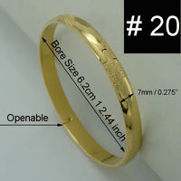 Anniyo (One Piece) Wholesale Dubai Bangle Jewelry Gold Plated Ethiopian Bracelet Openable for Women African Arab Wedding #001802