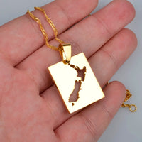 Anniyoc New Zealand Map Pendant Necklaces Gold Color/Silver Color NZ Maps Jewelry #021121