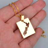 Anniyoc New Zealand Map Pendant Necklaces Gold Color/Silver Color NZ Maps Jewelry #021121
