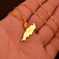 Anniyo Trinidad Tobago Island Map Pendant Necklaces for Women Girls Maps Jewelry @035121