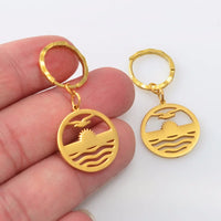 Anniyo Print Name/Customize Letter Kiribati Earrings for Women Girl Guam Hawaii Custom Name Earrings #061921