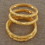 Anniyo 4PCS/LOT, CANNOT OPEN,Wholesale Ethiopian Bangles for Women Gold Color African Bracelet Jewelry Middle East  #087006M