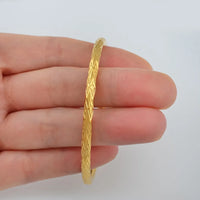 Anniyo 1 Piece/Openable Gold Plated Bangles for Women Girl Ethiopian Jewelry African Metal Bracelet Arab Middle East #205806