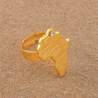 Ancient African Map Ring for Women Girls Silver Color/Gold Color Africa adjustable Maps Ring With Rhinestone #141206