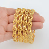 Anniyo 4 Pieces/Lot Wholesale Ethiopian Gold Color Bangles Factory Price The Style of African Middle East Dubai Jewelry @086206