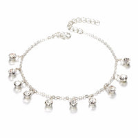 Vintage Fashion Pendant Crystal Anklet For Women Link Chin Bohemian Gold ColorSilver Color Shoe Boot Chain Bracelet Foot Jewelry