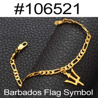 Anniyo Barbados Island Map & Flag Symbol /Dominican/Italy Sicily Map Bracelets for Women Men Girls Bangles Jewelry #106521