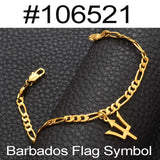 Anniyo Barbados Island Map & Flag Symbol /Dominican/Italy Sicily Map Bracelets for Women Men Girls Bangles Jewelry #106521