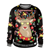 New Unisex Men Women 2026 Ugly Christmas Sweater For Holidays Santa Elf Christmas Printed Novelty Autumn Winter Blouses Clothing