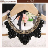 Chokers Crystal Necklaces Brilliant Jewelry for Women,New Arrival 2014  Five plum Flower Woman Coat Collar Necklace