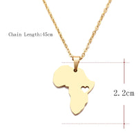 DOTIFI  Stainless Steel Necklace For Women Man Africa Map Gold Color Pendant Necklace Engagement Jewelry