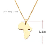 DOTIFI  Stainless Steel Necklace For Women Man Africa Map Gold Color Pendant Necklace Engagement Jewelry