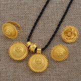 Anniyo Ethiopian set Jewelry Pendant Rope Earring Ring Gold Color Eritrea Africa Wedding Engagement sets Habesha  #217106
