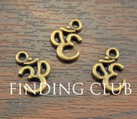 50 pcs Metal Alloy OM Aum Ohm Mantra Sign Charm Pendant 15x10mm Fit Jewelry Making