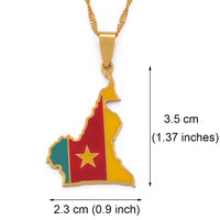Anniyo Cameroon Map Flag Color Pendant Chain Necklaces Stainless Steel Jewelry Cameroun Country Maps Cameroonians  #098921