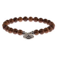 8mm Natural Wood Buddha Bracelet Men Handmade Charms OM Beads Yoga Chakra Mala Prayer Bracelet Meditation Jewelry pulsera