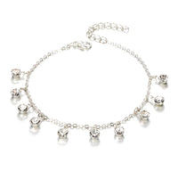 Vintage Fashion Pendant Crystal Anklet For Women Link Chin Bohemian Gold ColorSilver Color Shoe Boot Chain Bracelet Foot Jewelry