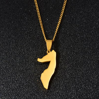 Anniyo 3.1CM Somalia Map Pendant Necklaces Stainless Steel for Women Girls Gold Color Jewelry Soomaaliya Country Maps @061721