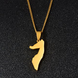 Anniyo 3.1CM Somalia Map Pendant Necklaces Stainless Steel for Women Girls Gold Color Jewelry Soomaaliya Country Maps @061721
