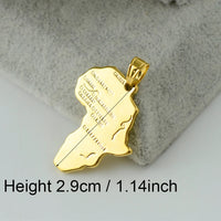 Anniyo Wholesale Bulk Africa Map Charms Pendant Gold Color Jewelry Women Men Ethiopian Nigeria Kenya South Africa Congo #132006