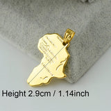 Anniyo Wholesale Bulk Africa Map Charms Pendant Gold Color Jewelry Women Men Ethiopian Nigeria Kenya South Africa Congo #132006