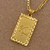 Anniyo Prophet Mohammed Allah Pendant Necklace Women Men Gold Color Jewelry Middle East/Muslim/Islamic Arab Ahmed #085106
