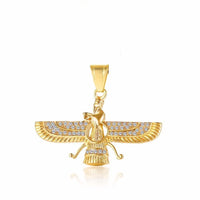 Ahura Mazda Zoroastrian Farvahar Wing Necklace Pendant Stainless Steel Medyan religi Achaemenian Men Jewelry