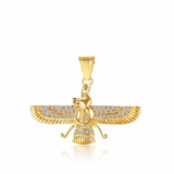 Ahura Mazda Zoroastrian Farvahar Wing Necklace Pendant Stainless Steel Medyan religi Achaemenian Men Jewelry