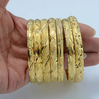 Anniyo (One Piece) Wholesale Dubai Bangle Jewelry Gold Plated Ethiopian Bracelet Openable for Women African Arab Wedding #001802