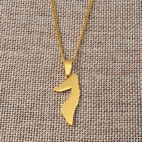 Anniyo 3.1CM Somalia Map Pendant Necklaces Stainless Steel for Women Girls Gold Color Jewelry Soomaaliya Country Maps @061721