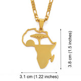 Anniyo African Tree & Sunrise Pendant Necklaces for Men Women Girls,My Home in Africa Jewelry Gold Color Birthday G #112121