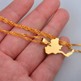 Anniyo the Kingdom of Thailand Map Pendant Necklaces for Women/Girl Jewelry Thai  #024721