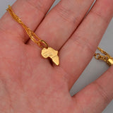 Anniyo (1.3CM) Mini Africa Map Pendant and Necklace for Women Girls Gold Color Jewelry Small Map African Wholesale #048604