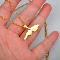 Anniyo St Thomas V I Charm Pendant Necklaces Saint Thomas Island Map Jewelry @020421