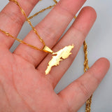 Anniyo St Thomas V I Charm Pendant Necklaces Saint Thomas Island Map Jewelry @020421